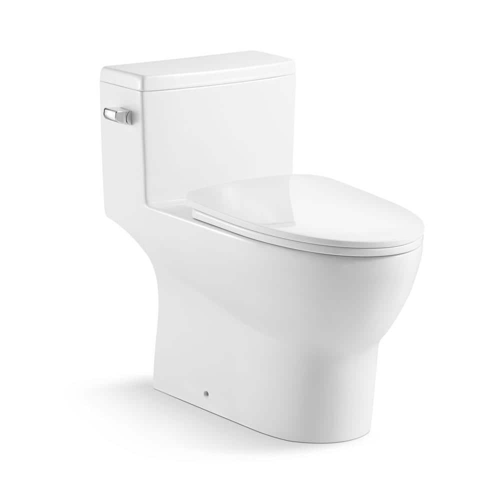 innociusa Contour II 1piece 127 GPF High Efficiency Single Flush Elongated Toilet in White Seat Included