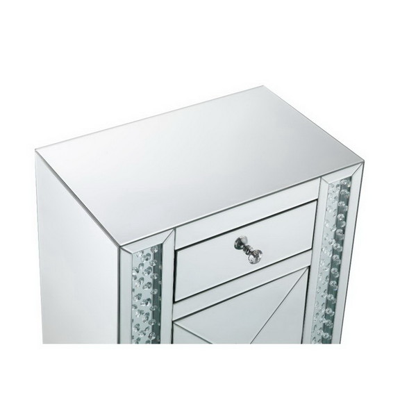 Acme 97026 Maisha Accent Table Mirrored   Faux Cry...