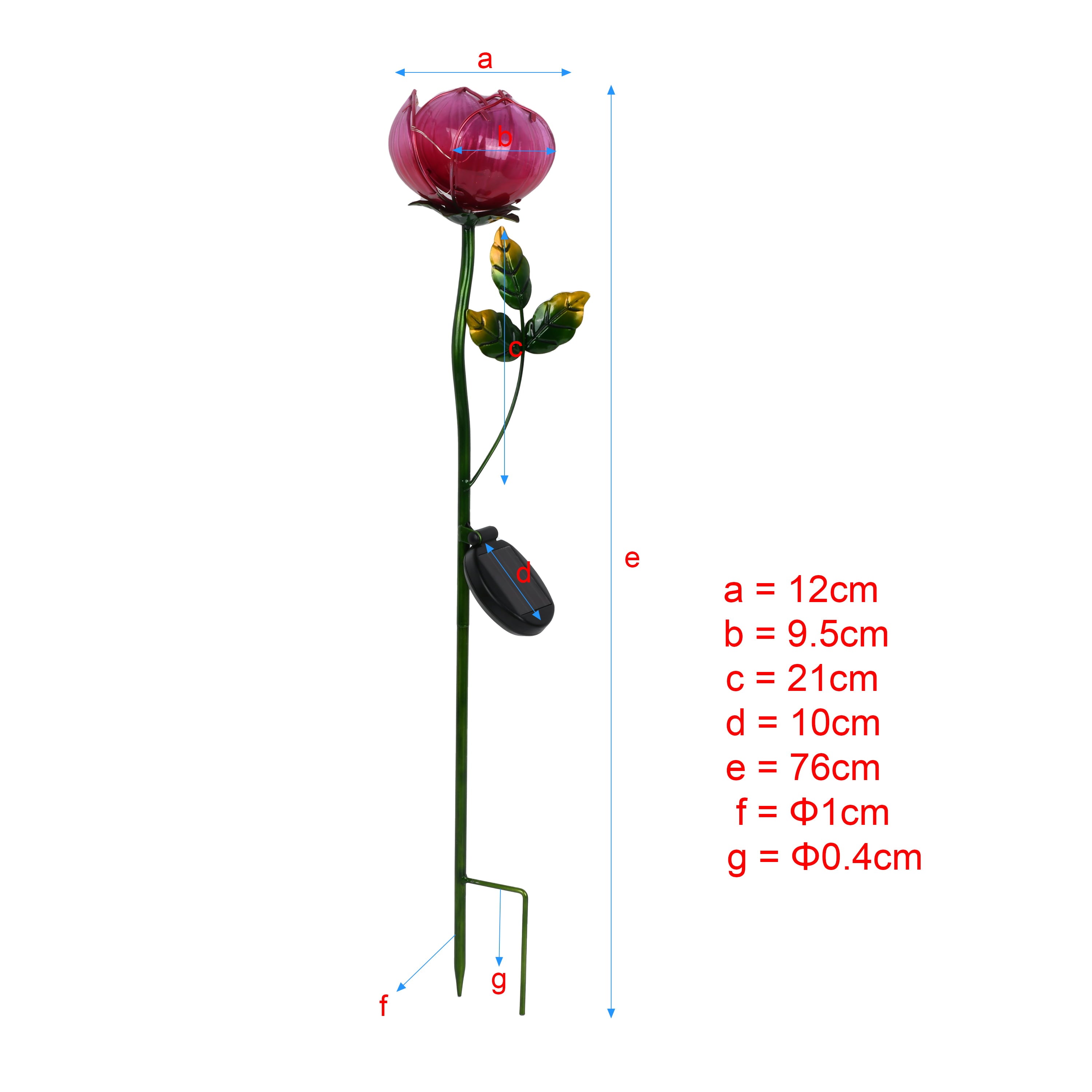 Better Homes and Gardens Pink Peony Solar Garden Stake Set of 4