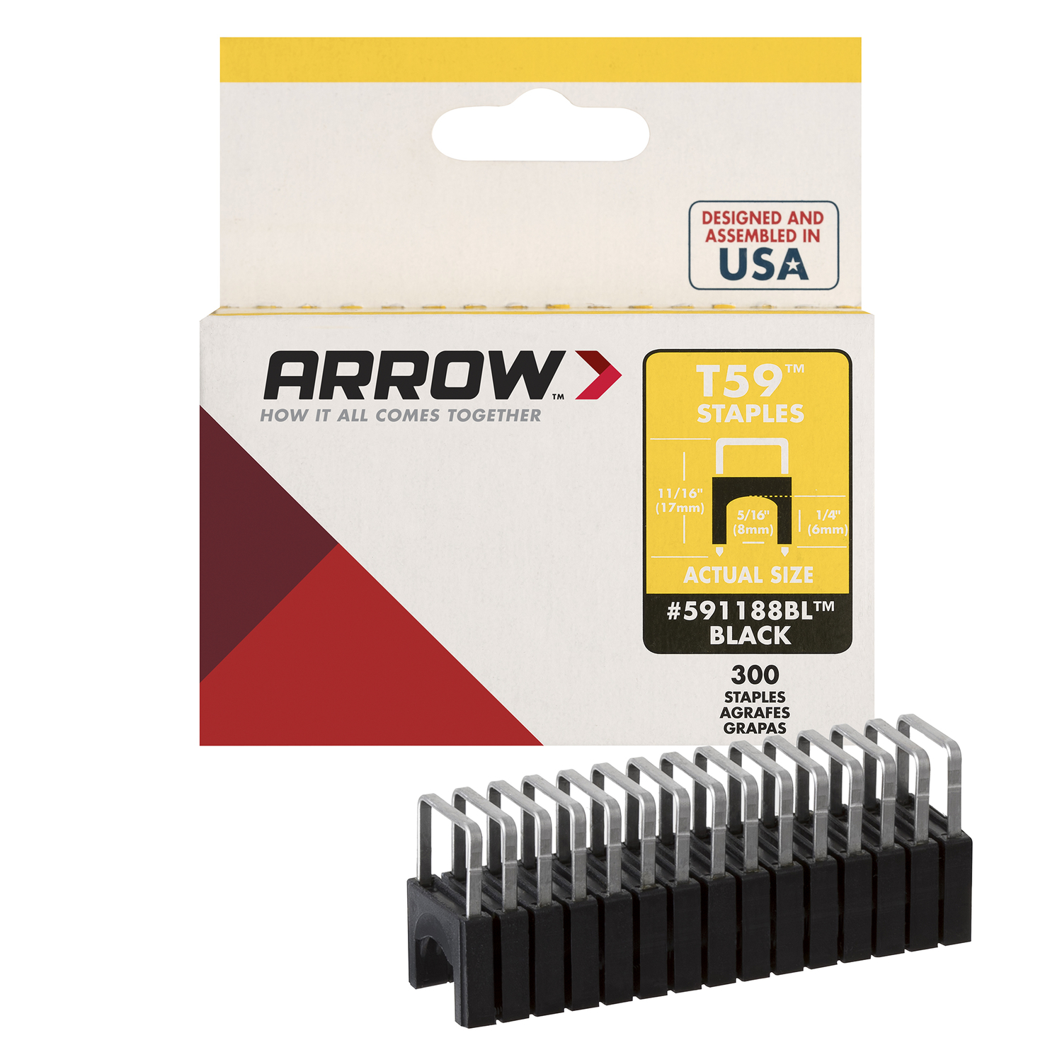 Arrow T59 5/16 in. W X 11/16 in. L 18 Ga. Wide Crown Insulated Staples 300 pk