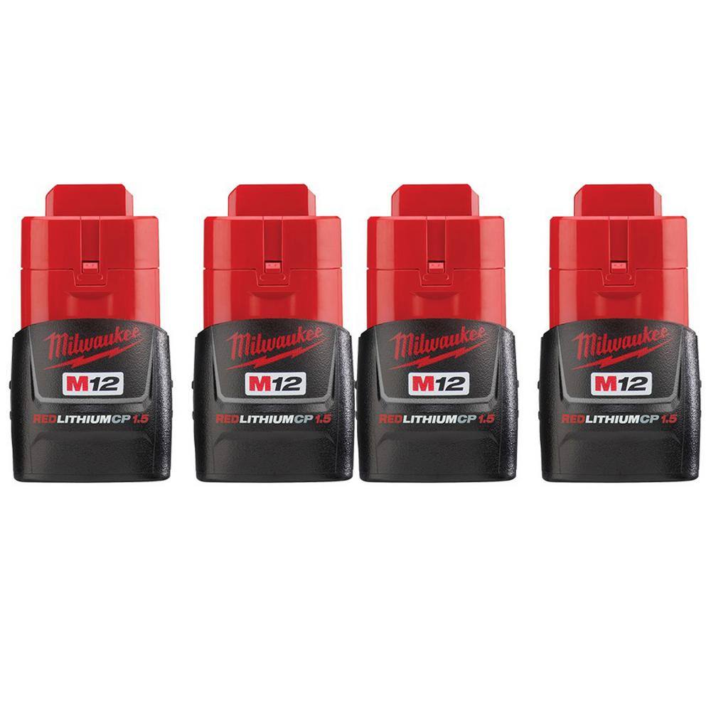 MW M12 12-Volt 1.5 Ah Lithium-Ion Compact Battery Pack (4-Pack) 48-11-2411-48-11-2411