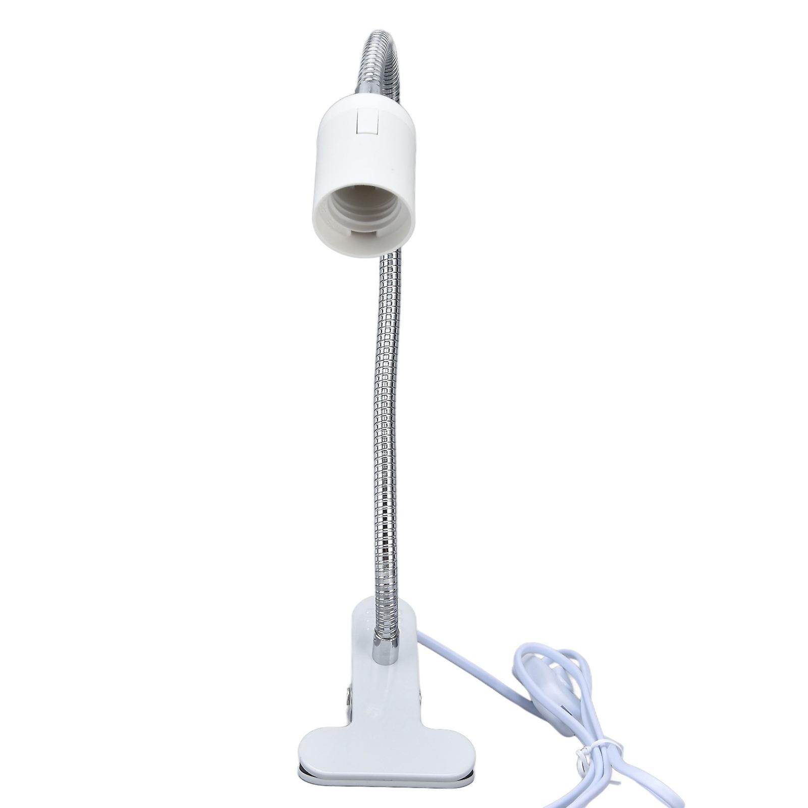 White Table Lamp Holder E27/E26 Single White Head 360 Degree Adjustable Durable Material Clip Lamp Holder 100‑240VEU Plug