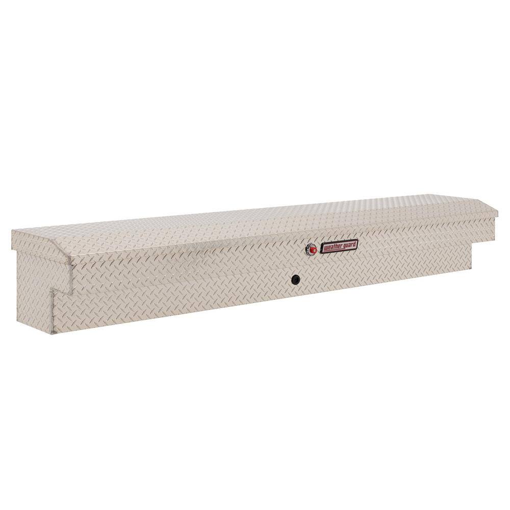 Weather Guard 87.25 in. Diamond Plate Aluminum Long Lo-Side Truck Tool Box 164-0-03