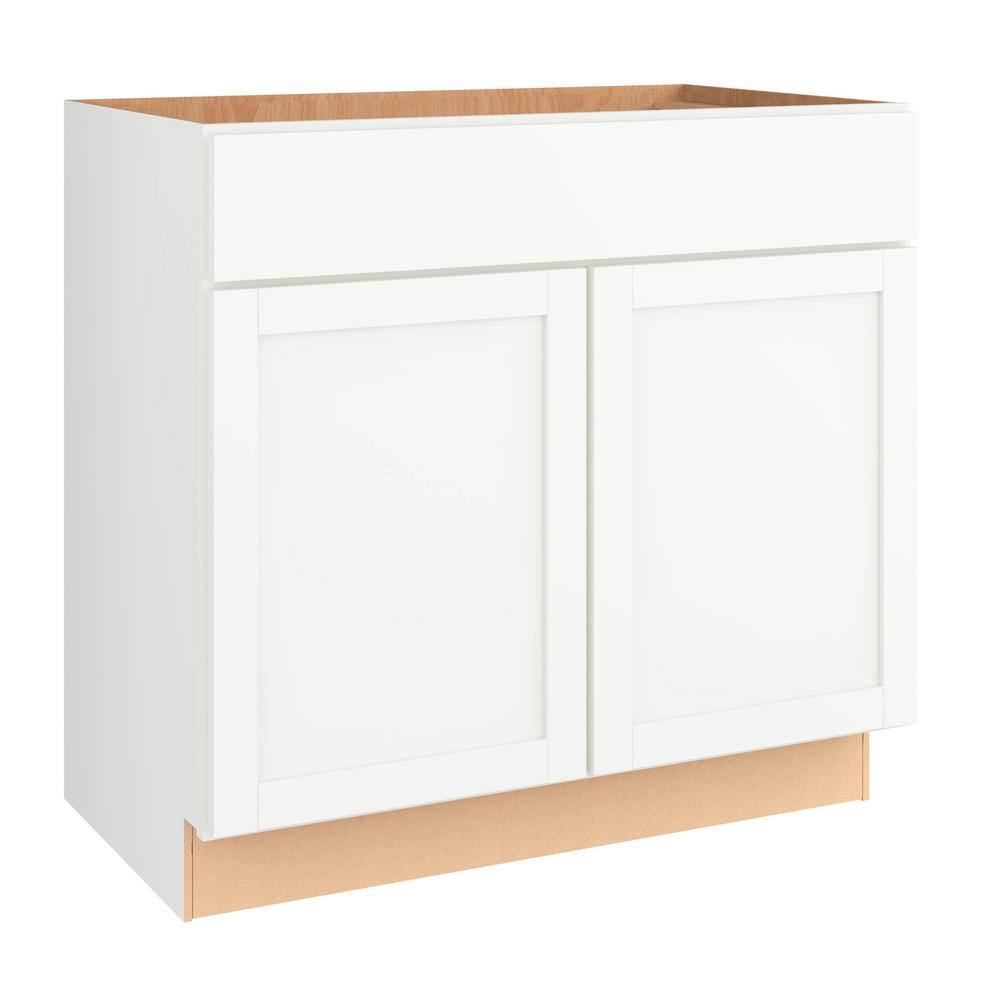 Hampton Bay Courtland Shaker Assembled 36.00 in. Sink Bath Vanity Cabinet Only in Polar White VSB36-CSW