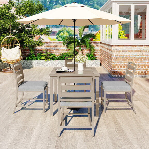 Ustyle Outdoor four person dining table and chairs...