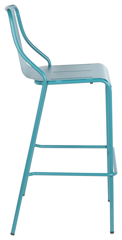 Corrissa Patio Bar Stool in Frosted Teal (Set of 4)   Contemporary   Outdoor Bar Stools And Counter Stools   by Taiga Furnishings  Houzz