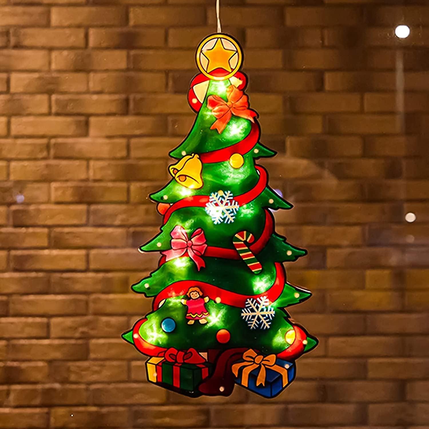 Battery Operated String Lights With Suction Cups For Window Decoration， Christmas Decoration， Indoor And Outdoor Christmas Decoration Christmas Tree