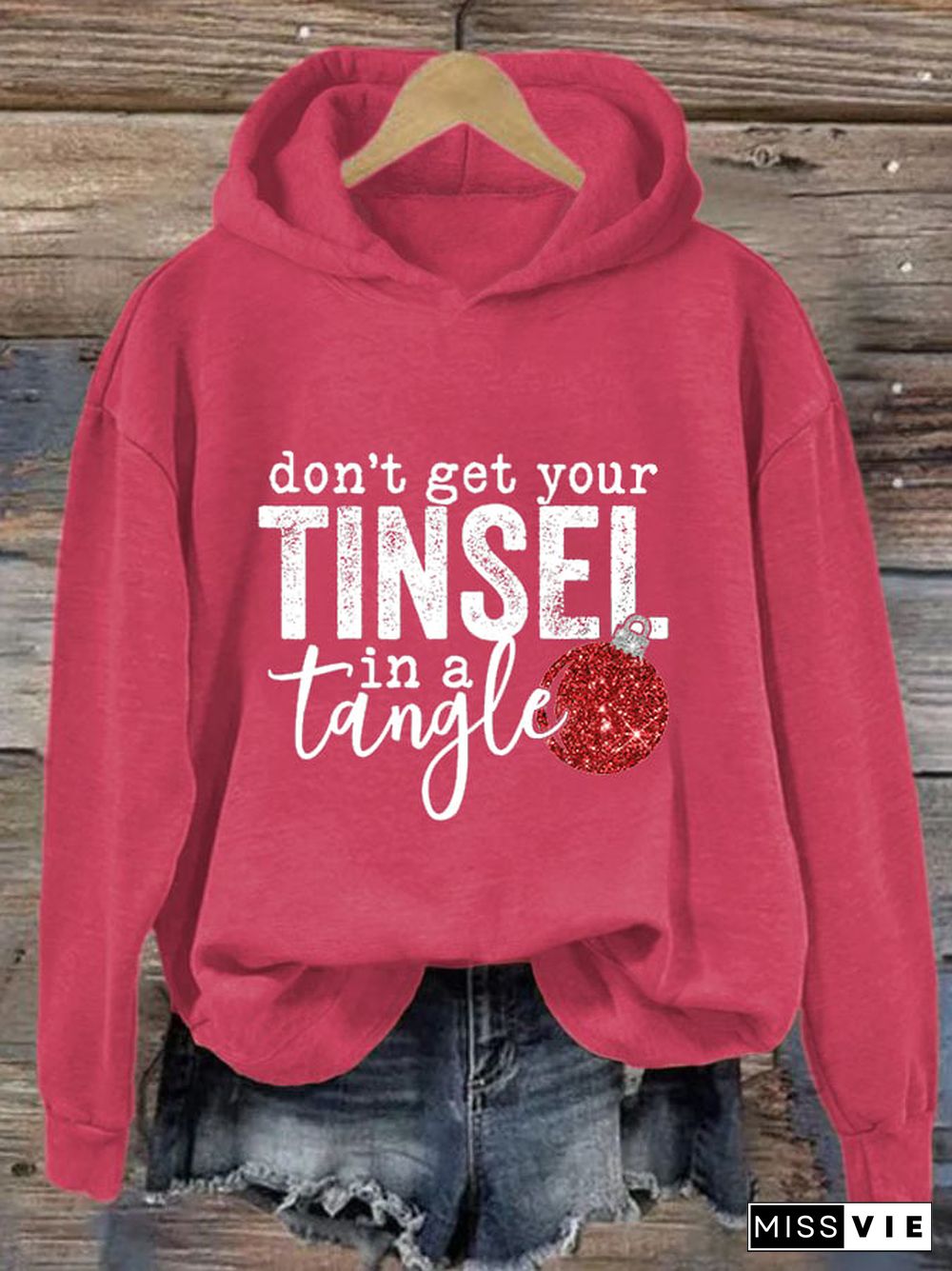 Women's Christmas Don't Get Your Tinsel in a Tangle Casual Hoodie