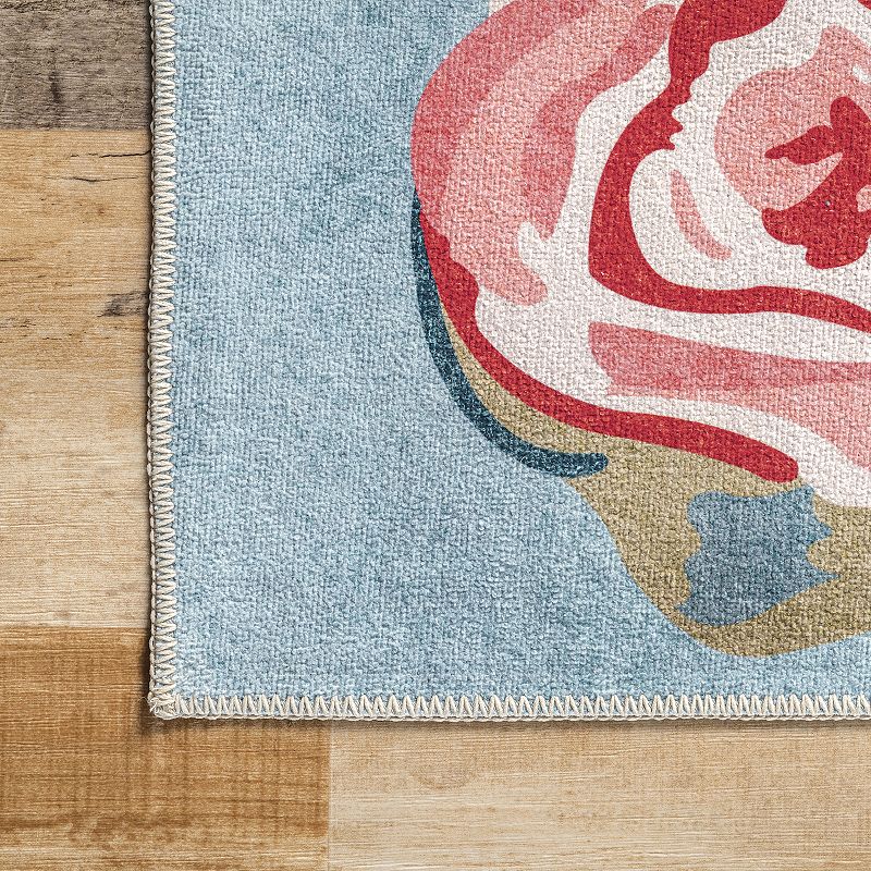 nuLOOM Lauryn Machine Washable Floral Area Rug