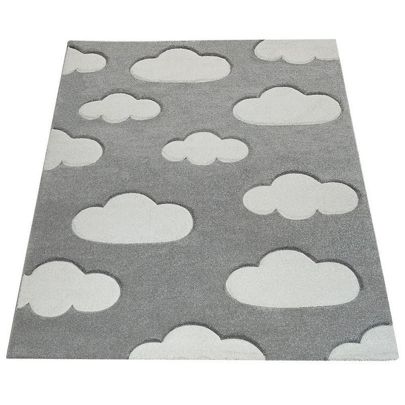 Kids Rug with Clouds in Pastel Colors for Children's Room or Nursery