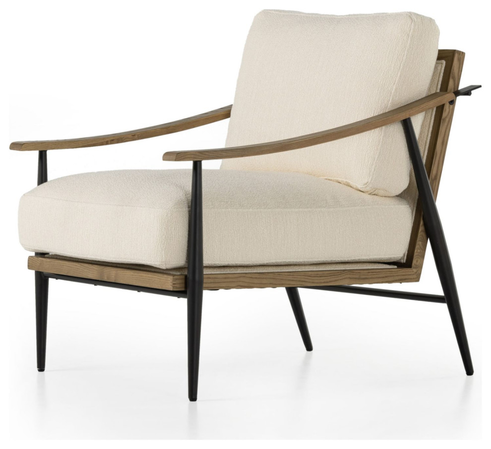 Kennedy Kerbey Ivory Chair   Midcentury   Armchairs And Accent Chairs   by Zin Home  Houzz