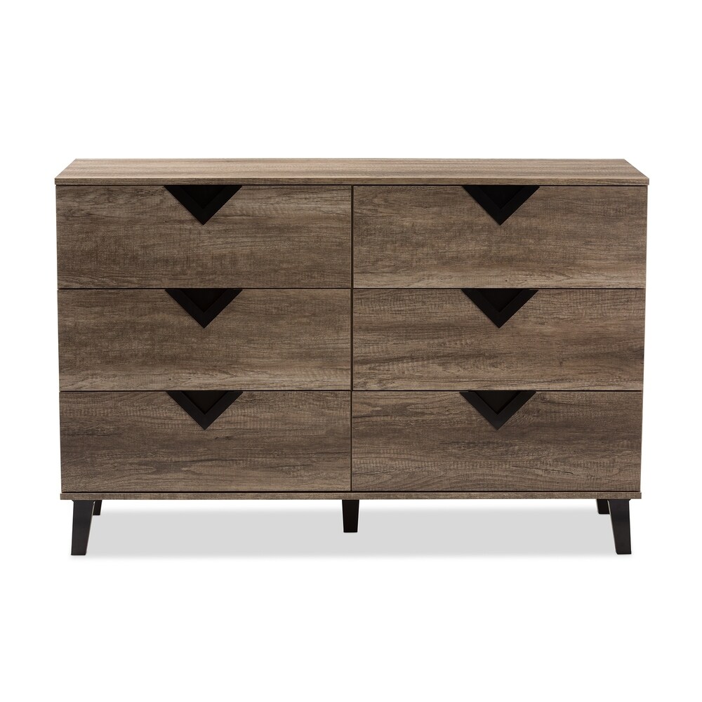 Carson Carrington Dragor Contemporary Light Brown 6 drawer Dresser