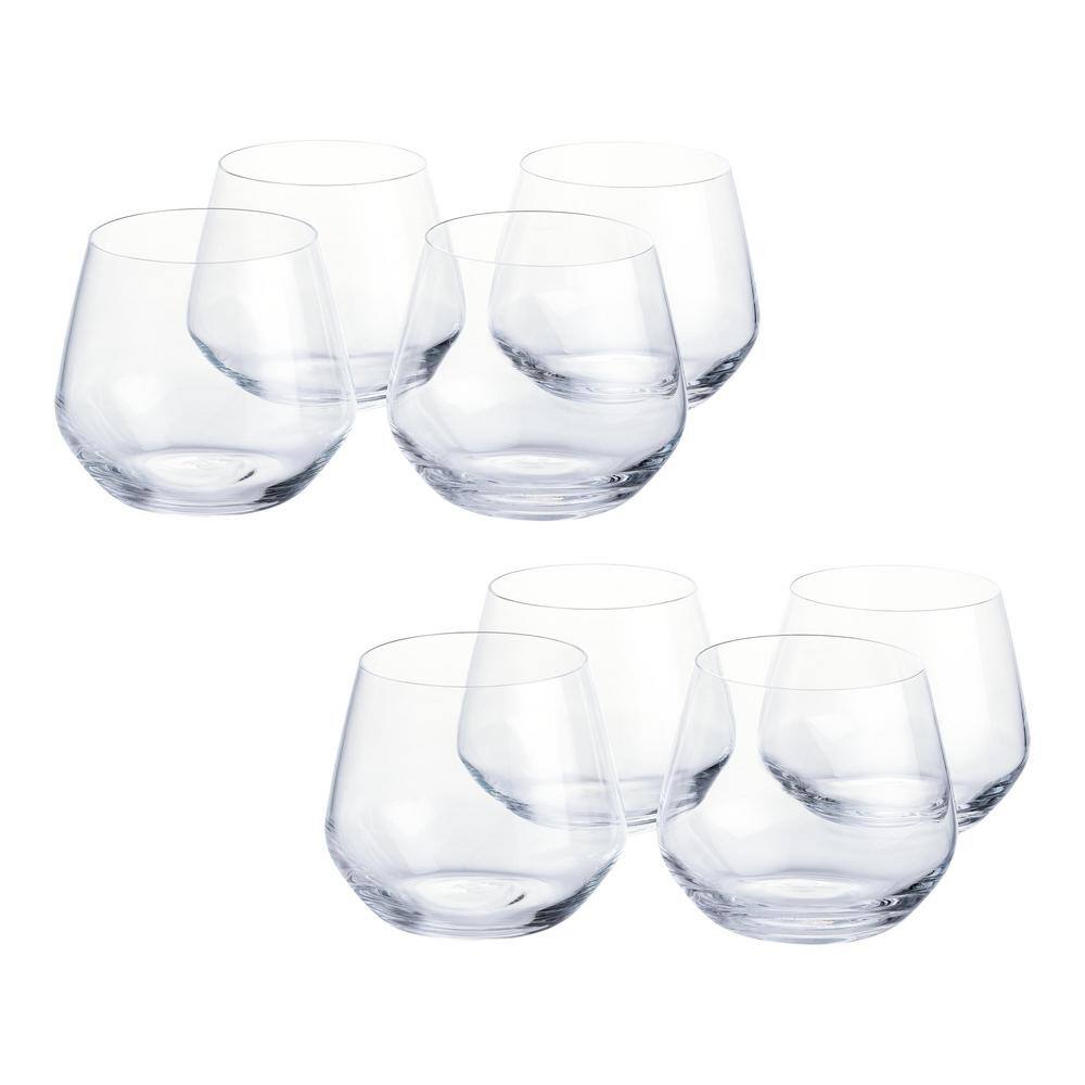 Home Decorators Collection Genoa 18.5 oz. Lead-Free Crystal Stemless Wine Glasses (Set of 8) 27391020006