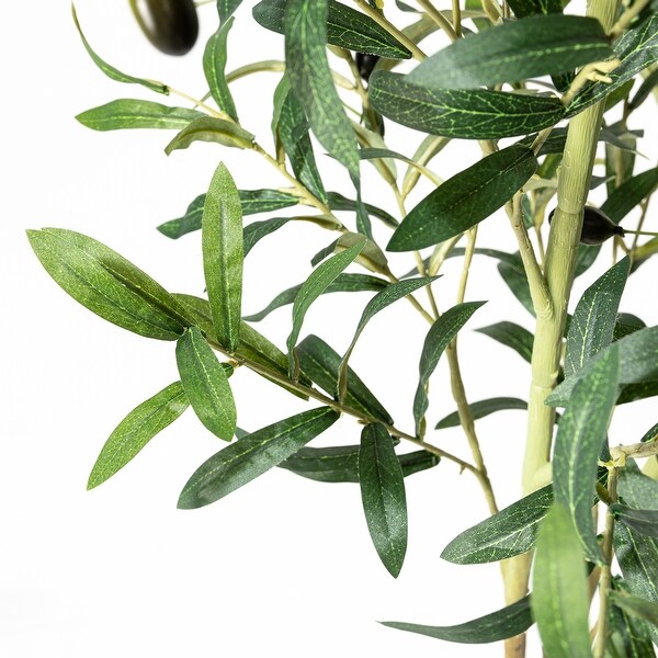 Glitzhome 70H Real Touch Olive Artificial Tree With Black Pot