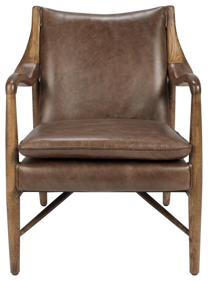 Kareem Club Chair Brown by Kosas Home   Midcentury   Armchairs And Accent Chairs   by Homesquare  Houzz