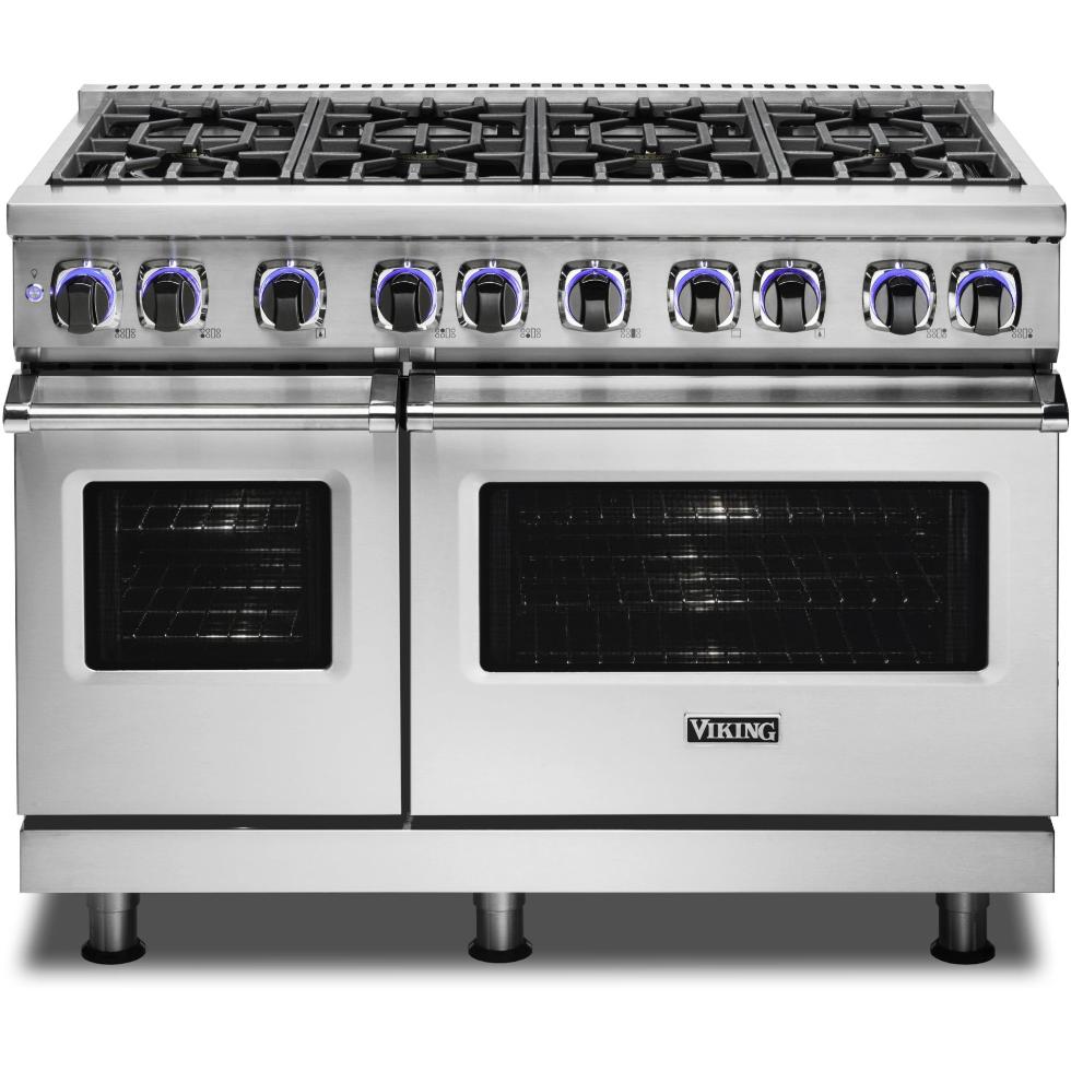 Viking 48-inch Freestanding Dual-Fuel Range with Elevation Burners CVDR7482-8BSSLP