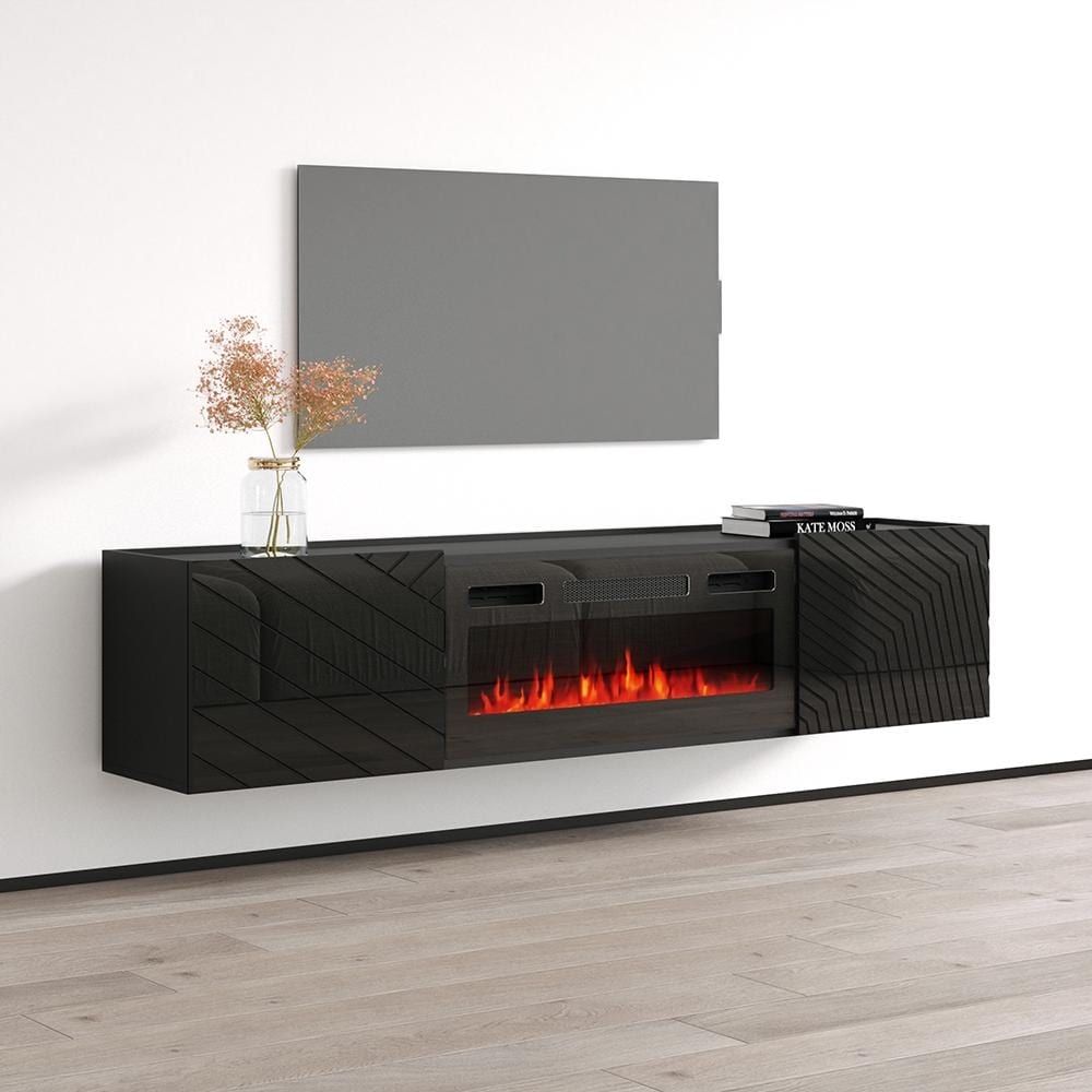 Portillo BL EF Fireplace TV Stand