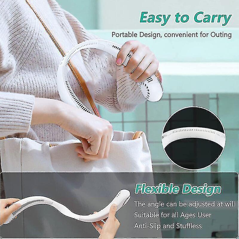 Mini Neckband Bladeless Lazy Neck Fan Hanging Cooler Usb Rechargeable Portable