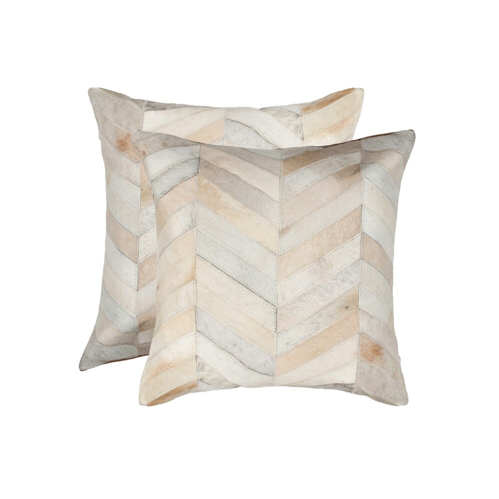 Natural Home Decor Torino Chevron Cowhide Pillow  2 Piece