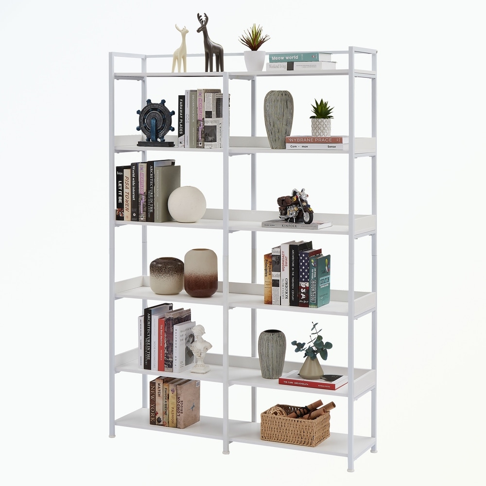 Bookshelf with MDF Boards Stainless Steel Frame