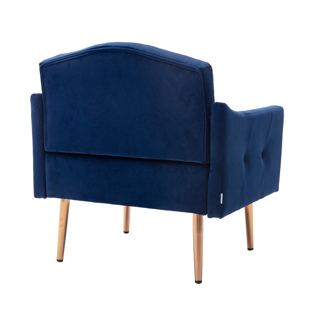 Tufted Velvet Accent Chair with Rose Golden Legs