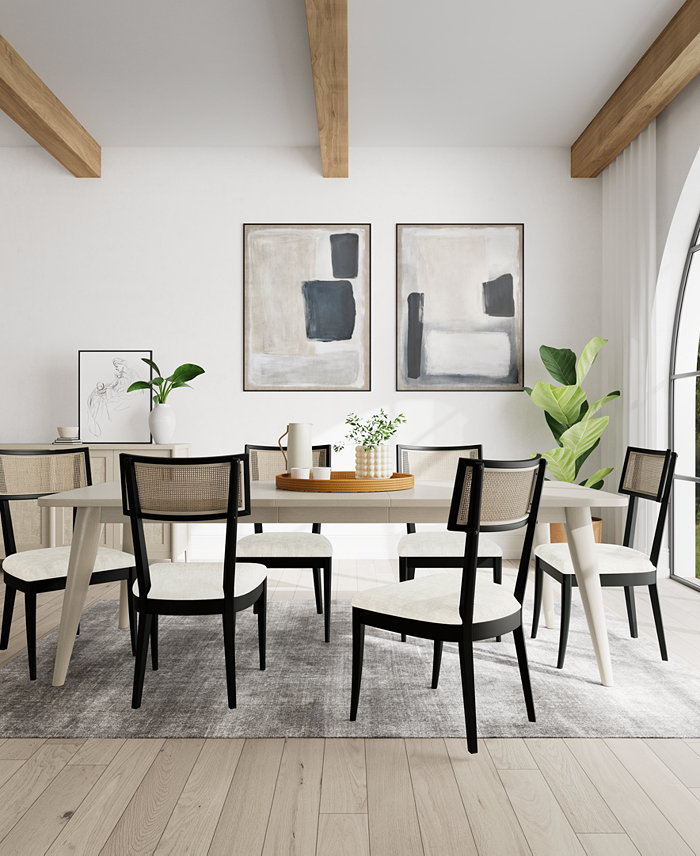 Furniture Laguna 7pc Dining Set (Table + 6 Cane Back Chairs)