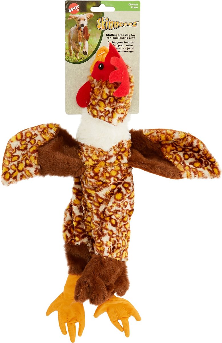 Ethical Pet Skinneeez Barnyard Series Chicken Stuffing-Free Squeaky Plush Dog Toy