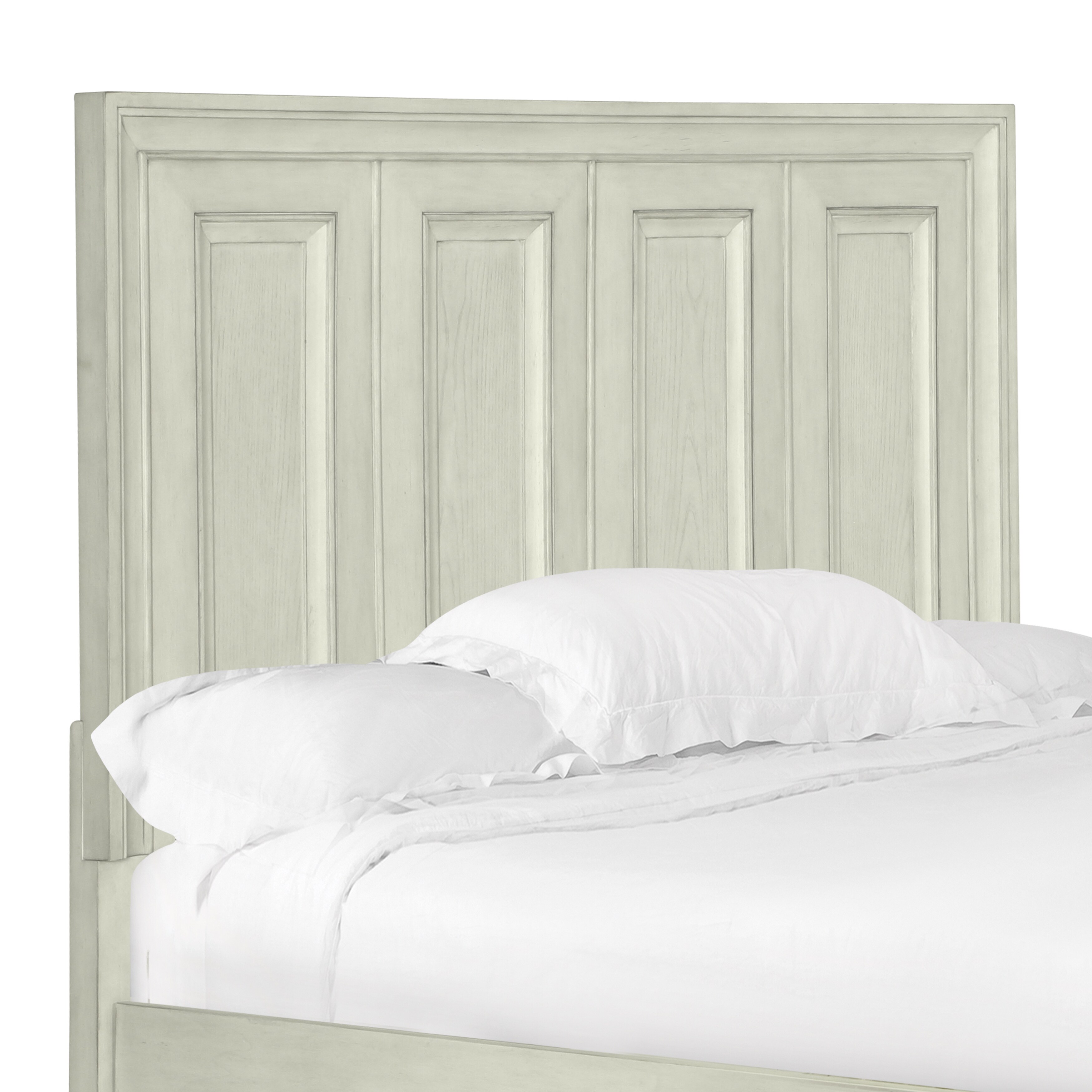 Raelynn Panel Bed King Headboard in Weathered White - - 14706893