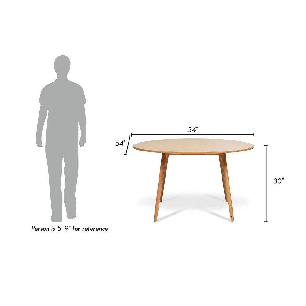 Scandi 54 inch Rubber Wood 4 Seater Round Dining Table