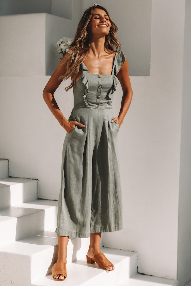 Numb Without Your Kisses Jumpsuit Khaki