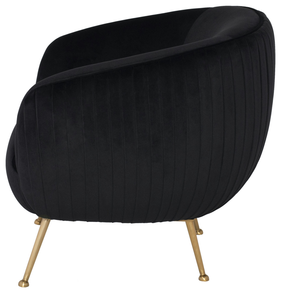 Sofia Black Fabric Occasional Chair  Hgdh101   Midcentury   Armchairs And Accent Chairs   by Kolibri Decor  Houzz