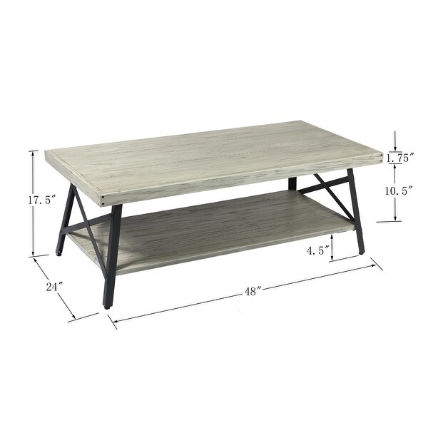 Carbon Loft Oliver Rustic Wood Coffee Table