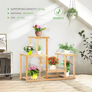 VIVOSUN 28.4in Tall IndoorOutdoor Bamboo Wood 7 Potted Plant Stand (6 -tiered) wal-PS013J