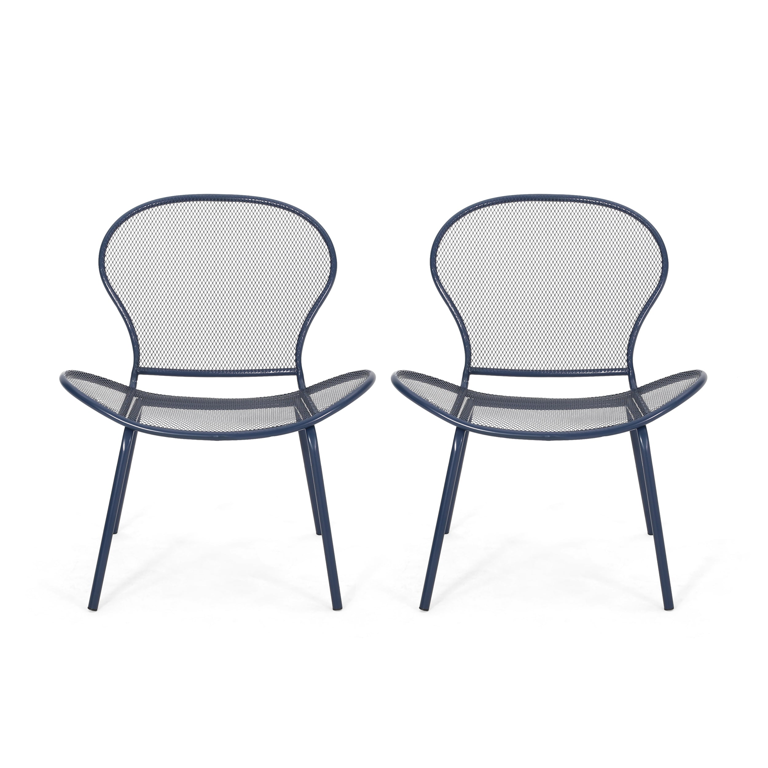 Tristian Modern Outdoor Iron Club Chair (Set of 2)