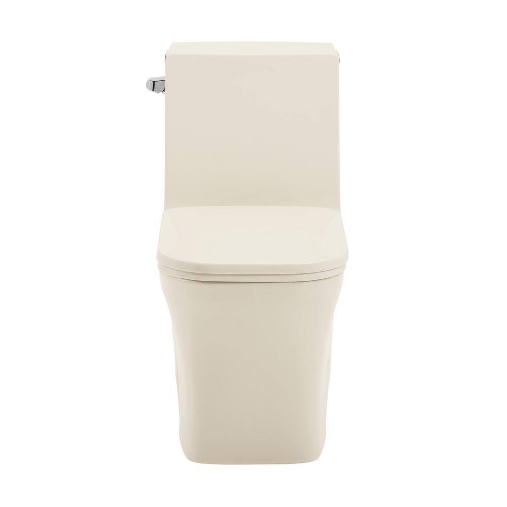 Swiss Madison Concorde 1-Piece 1.28 GPF Single Flush Square Toilet in Bisque Seat Included SM-1T107BQ