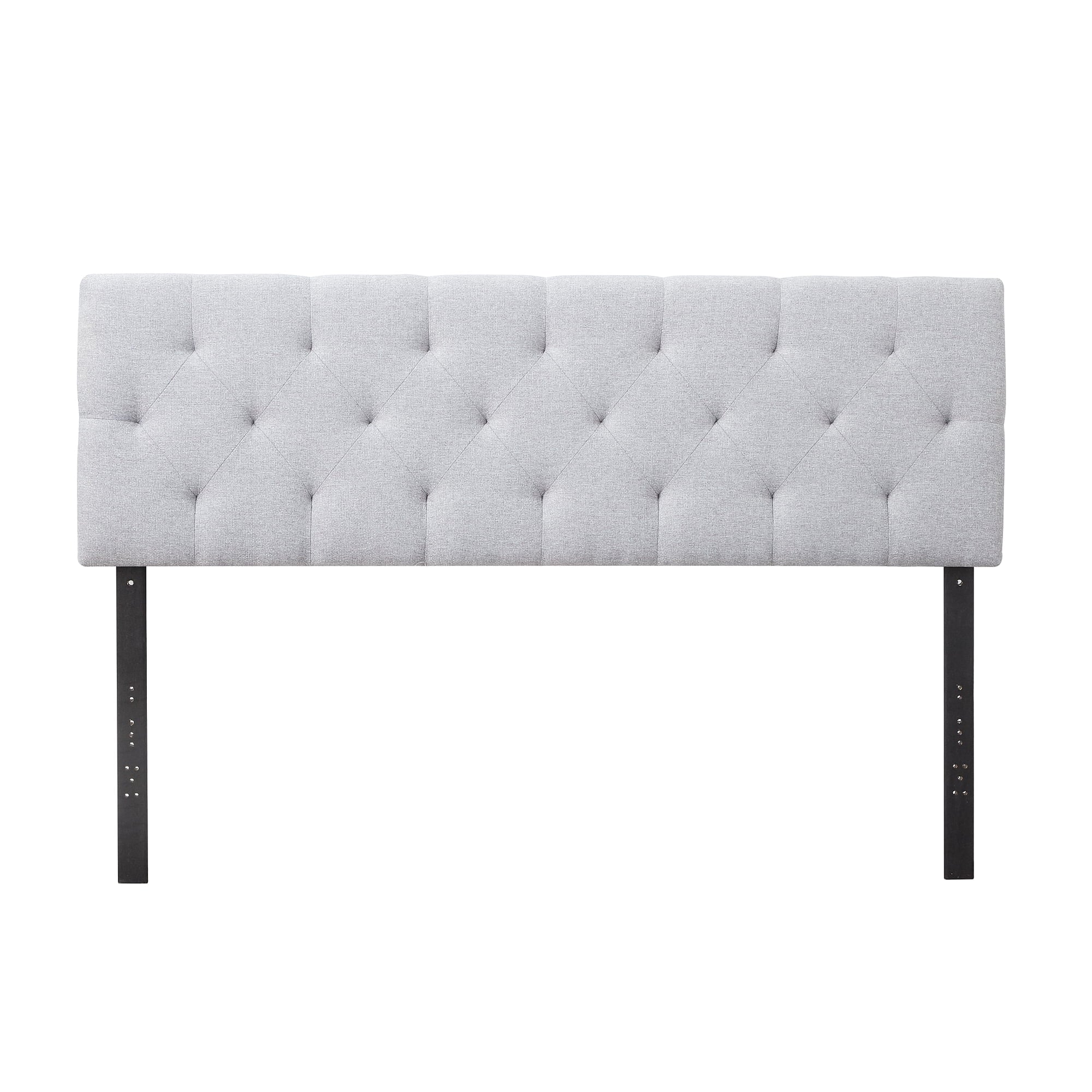 Rest Haven Eugene Diamond Tufted Upholstered Headboard, Queen, Gray