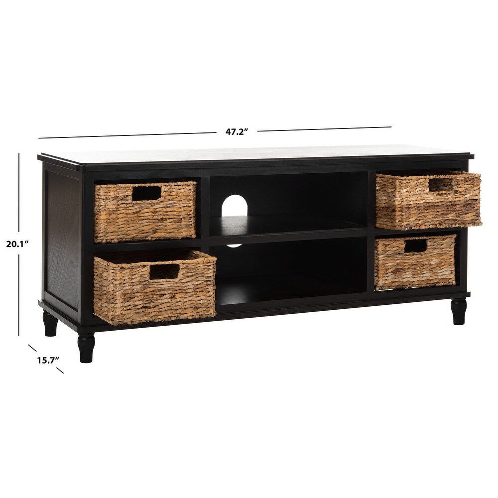 SAFAVIEH Rooney Distressed Black 4 Drawer Storage 20\