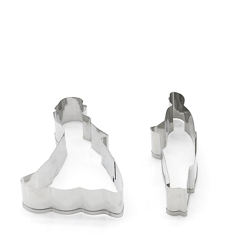 Stainless Steel Bride And Groom Shape Cut Mold - 2pcs/set