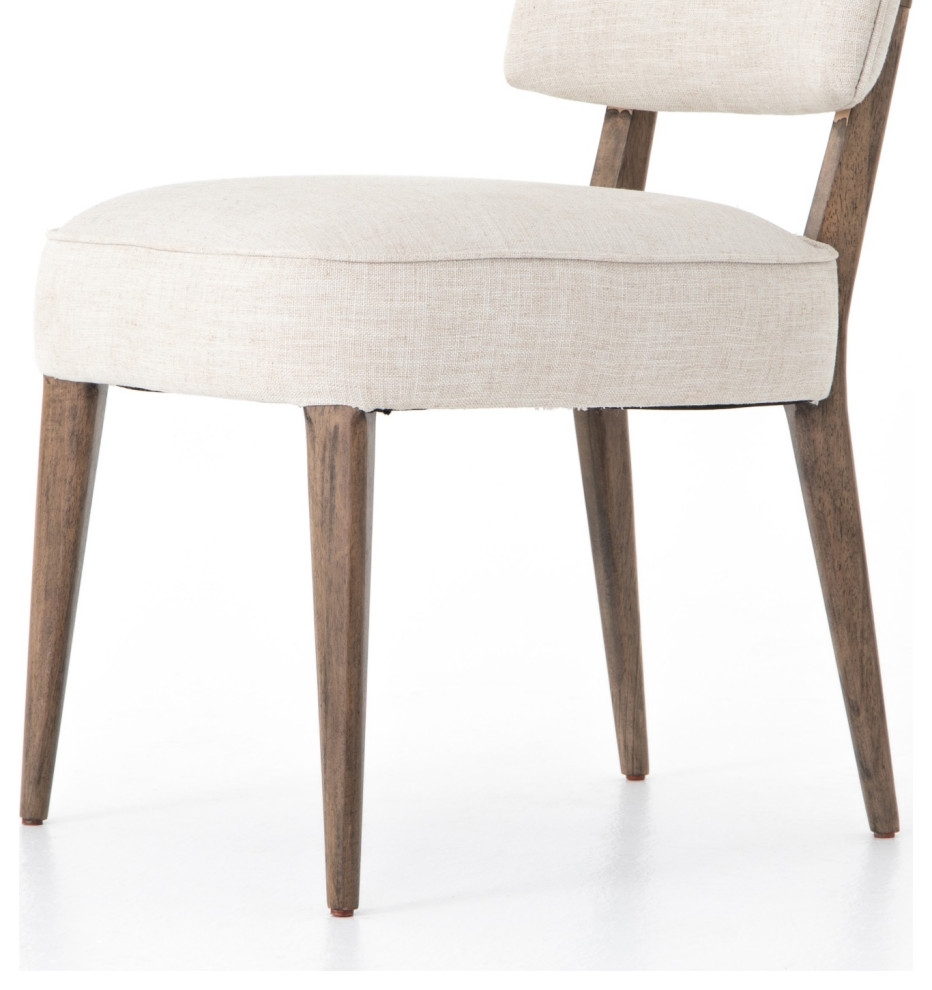 Orville Cambric Ivory Dining Chair Set Of 2   Midcentury   Dining Chairs   by Zin Home  Houzz