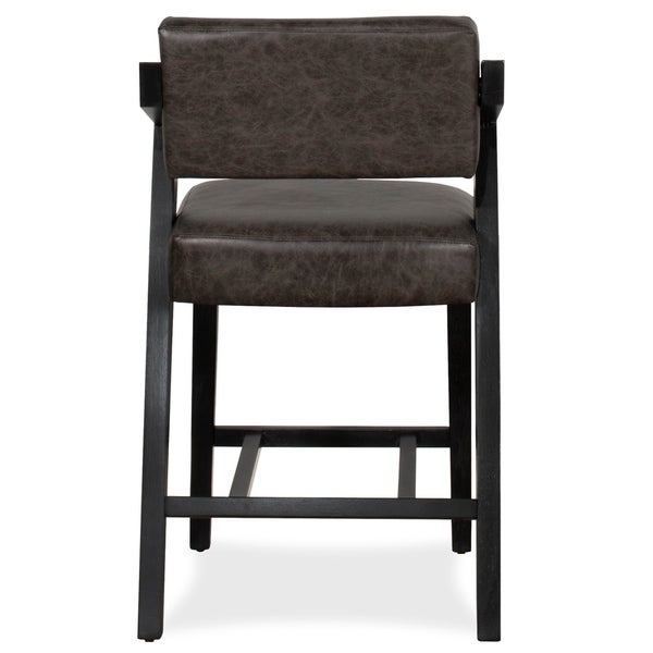 Strick and Bolton Kendrick Black-washed Fabric/ Wood Counter Stool