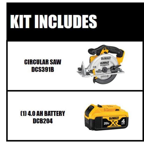 DW 20V MAX Cordless 6-12 in. Circular Saw and (1) 20V MAX XR Premium Lithium-Ion 4.0Ah Battery DCS391BWDCB204