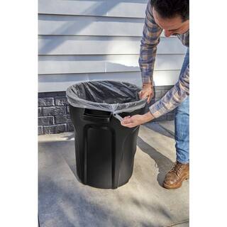 Rubbermaid Roughneck 20 Gallon Black Vented Outdoor Trash Can with Lid 2181136