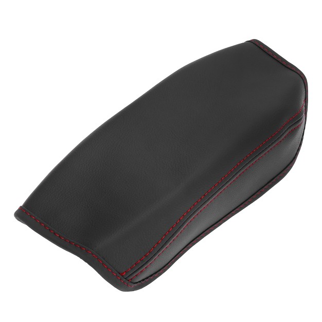 Unique Bargains Microfiber Leather Fabric Center Console Lid Cover Armrest Cover Pad Black