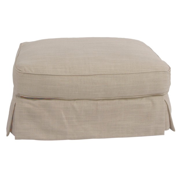 Besthom Horizon Linen Upholstered Ottoman