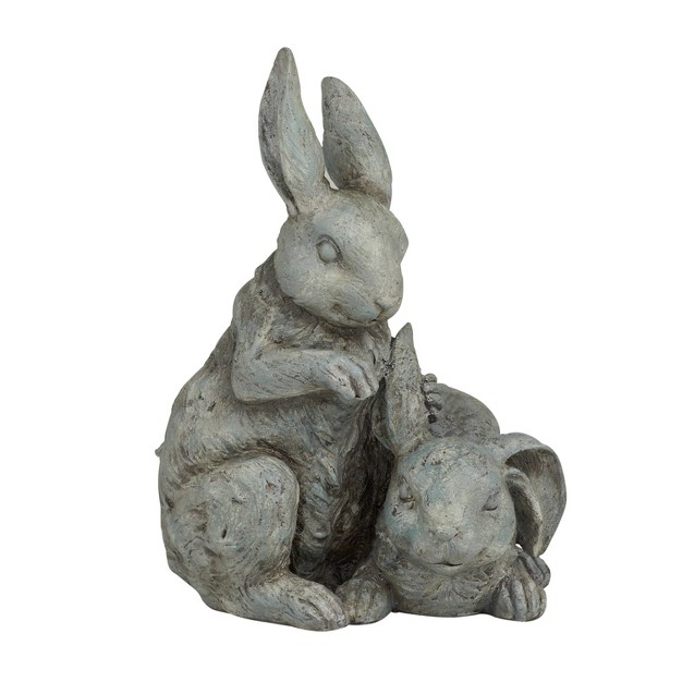 X 8 quot Farmhouse Resin Rabbits Garden Sculpture Olivia amp May