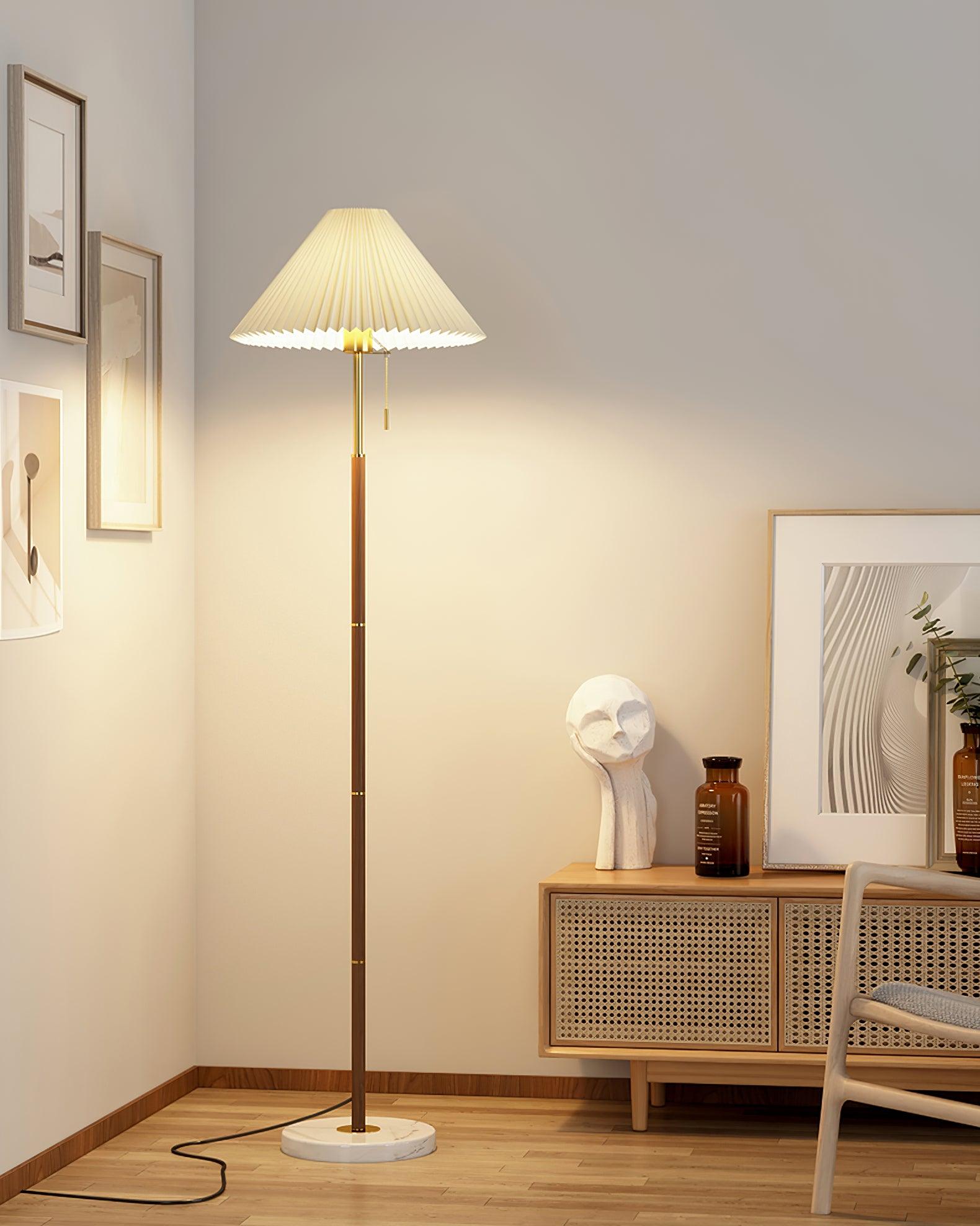 Vintage Pleated Floor Lamp