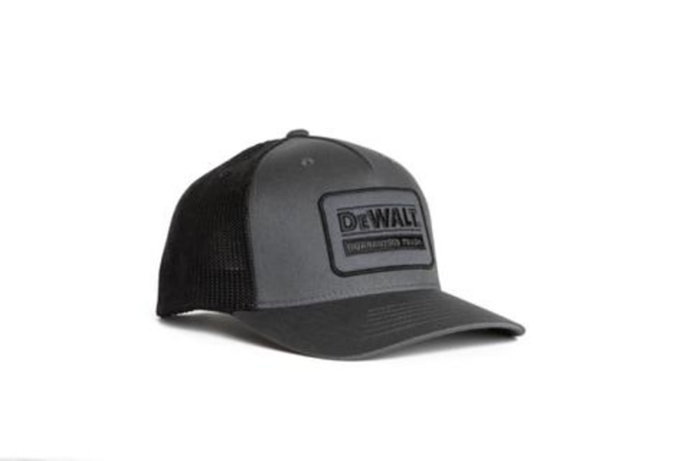 DEWALT Oakdale Trucker Hat with Patch Grey and Black Mesh DXWW50041-309-OSFA from DEWALT