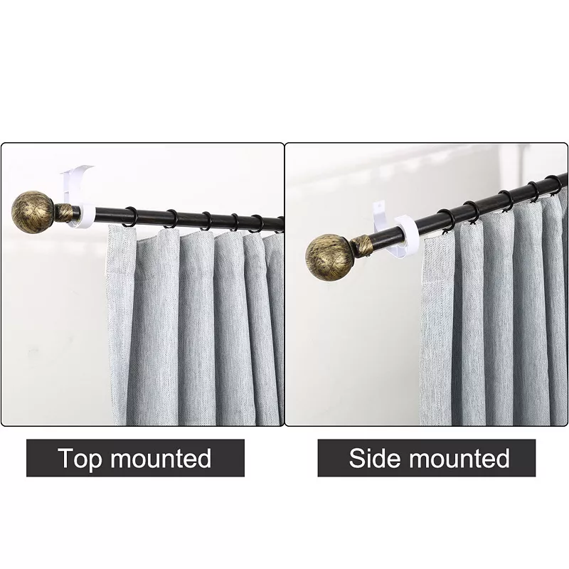 Window Drapery Ceiling Hanging Holder Wall Curtain Rod Bracket2 pcs Fits 1 Rod