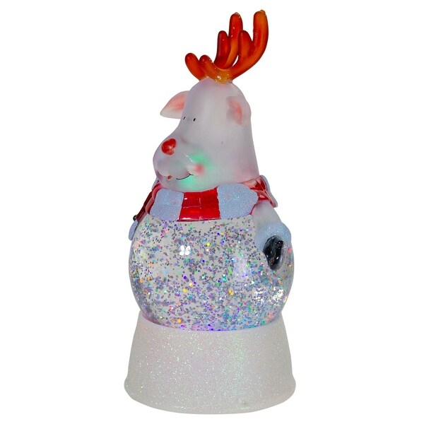 LED Lighted Color Changing Reindeer Christmas Snow Globe