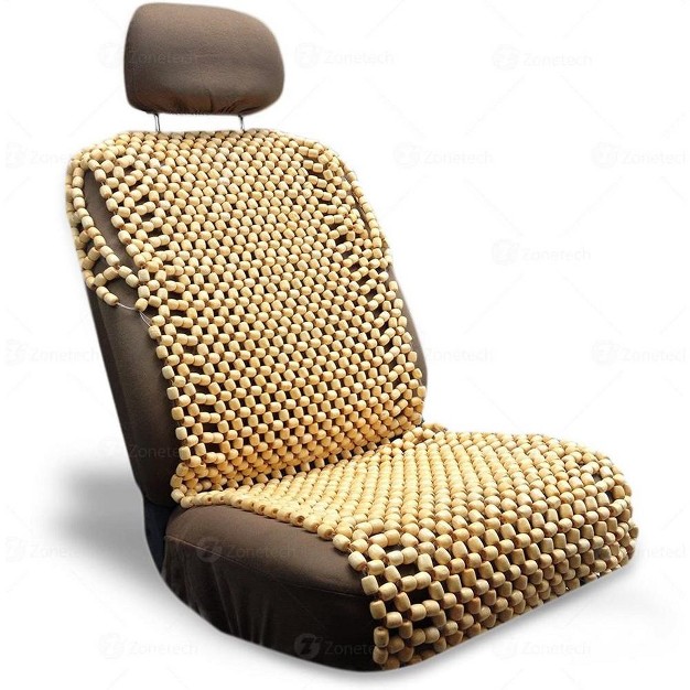 Zone Tech Royal Natural Wood Bead Seat Cover Full Car Massage Cool Premium Comfort Cushion Reduces Fatigue The Car Truck Or Your Office Chair